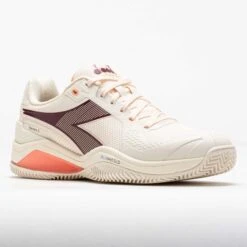 Diadora Blushield Torneo 3 Clay Women's White/Maroon/Desert Flower -Hoka Shoes Sale 118523 5