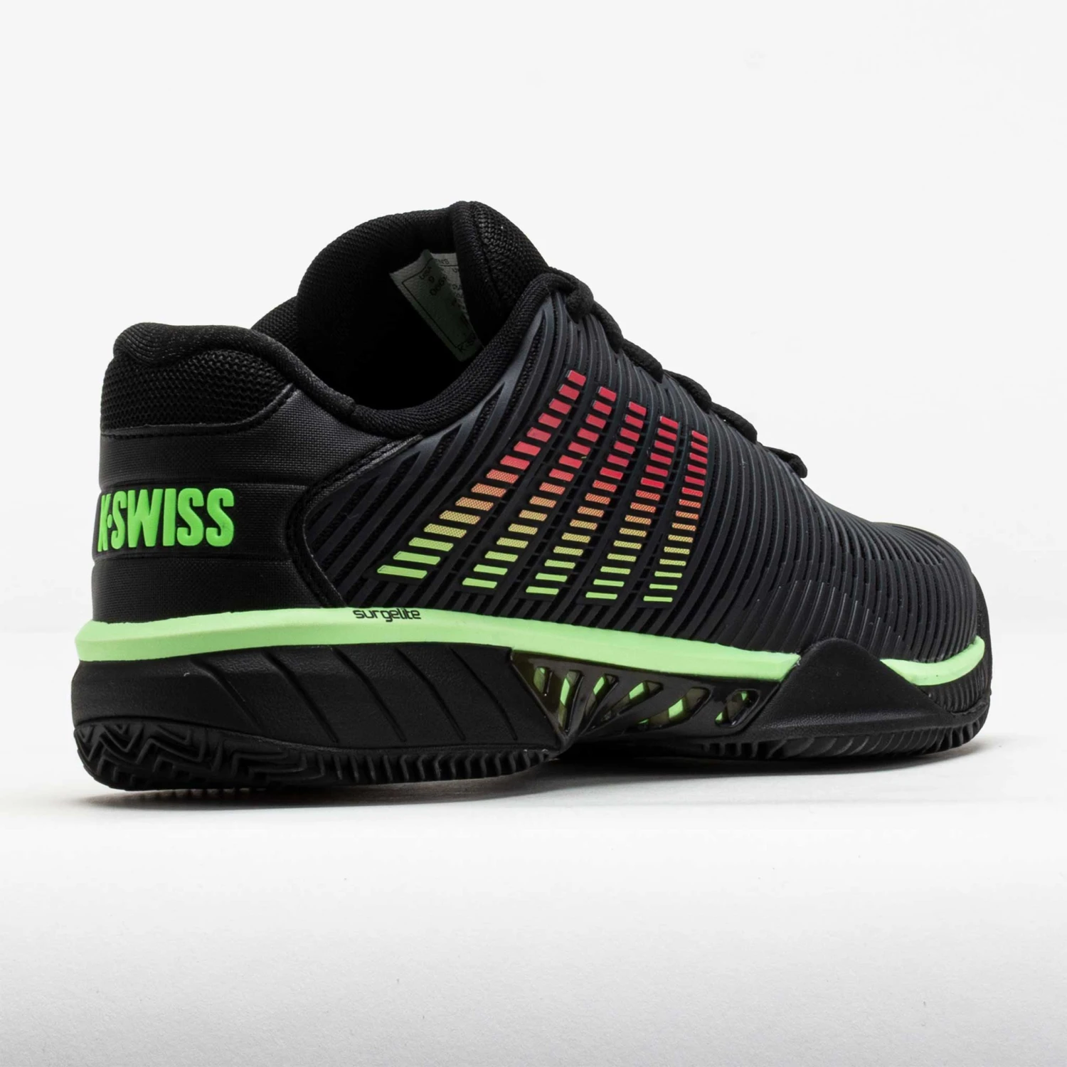 K-Swiss Hypercourt Express 2 Clay Men's Black/Neon Green/Neon Lava 8 K-Swiss Hypercourt Express 2 Clay Men's Black/Neon Green/Neon Lava - Image 6