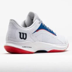 Wilson Hurakn 2.0 Men's White/Deja Vu Blue/Wilson Red -Hoka Shoes Sale 450016 6