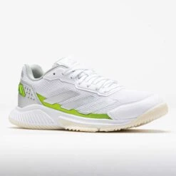 Adidas CourtQuick Women's White/Silver Metallic/Lucid Lemon -Hoka Shoes Sale 450035 5