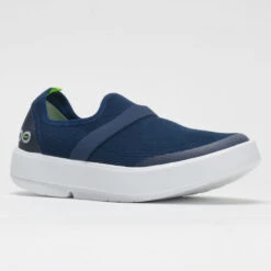 OOFOS OOmg Low Women's White/Navy -Hoka Shoes Sale 631140 5